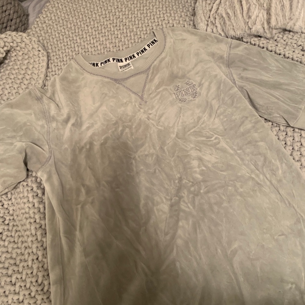 Grey velour Victoria secret sweatshirt xs